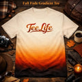 Tee Life Fall Fade Gradient Tee - cream to burnt orange ombre gradient t-shirt with Tee Life script