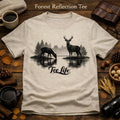Tee Life Wildlife Tee - natural cream t-shirt with deer and forest reflection graphic